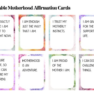 Affirmation Karten Mutterschaft | 40 Karten zum Digitalen Download Wohlfühl Geschenk für Mama | Positivity Karten für Frauen | Neue Mutter Geschenk