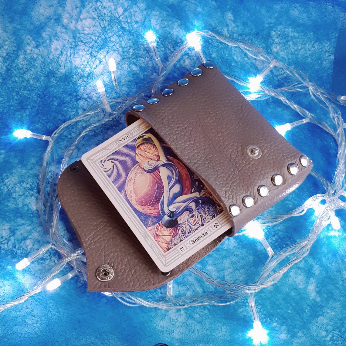 Small tarot case Tarot cards box Tarot desk Leather Etsy