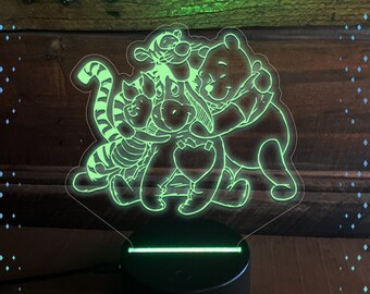 Winnie the Pooh Night-Light Acrylic Laser Cut File - Glowforge Optimized