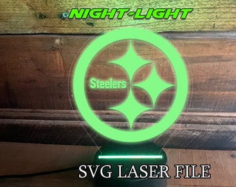 Steelers Night-Light Acrylic Laser Cut File - Glowforge Optimized