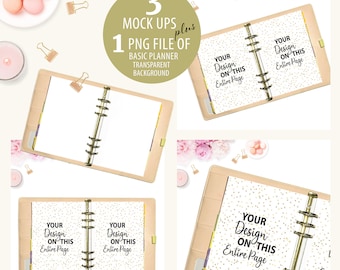 Makieta planera Peach, makieta dziennika, makieta segregatora planera, makieta, mockup, mockup na Flatlay, JPEG, PNG i edytowalny mockup