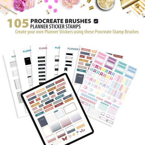 Procreate Brushes for Digital Planning Tabs Titles and Etsy