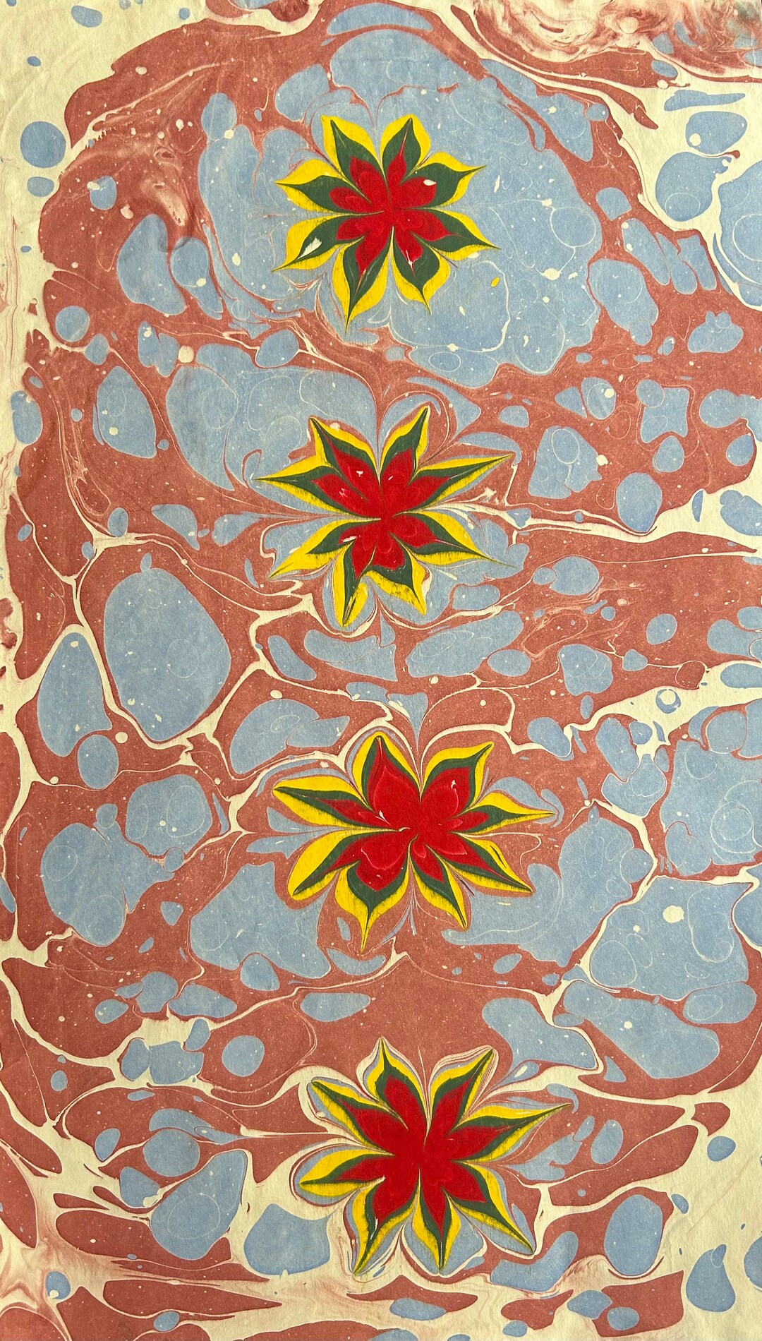 Small Size Hand Marbled Paper, Hatip Ebru, Marbling Art, 45x20 Cm ...