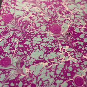 NEW! Original Frameable Ebru Paper,  Turkish Matbled Paper, Hand Marbled Paper, Peacock Ebru, Book Binding Paper 12x18 inch, 30x45 cm