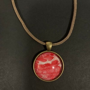 Handmade Marbled Pendant, Handmade Abstract Necklace