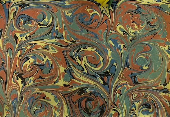 Handmade Marbled Paper, Ebru Paper,Book Binding Paper 11x17 inch, 28x43 cm