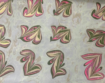 Marbling Art, Handmade Marbled Paper, Ebru Paper, Book Binding Paper 13x19 inch, 35x49 cm