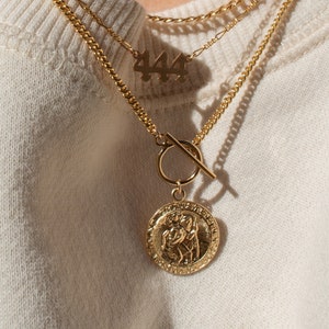 Coin Necklace Gold Pendant Necklace Gold Medallion Necklace