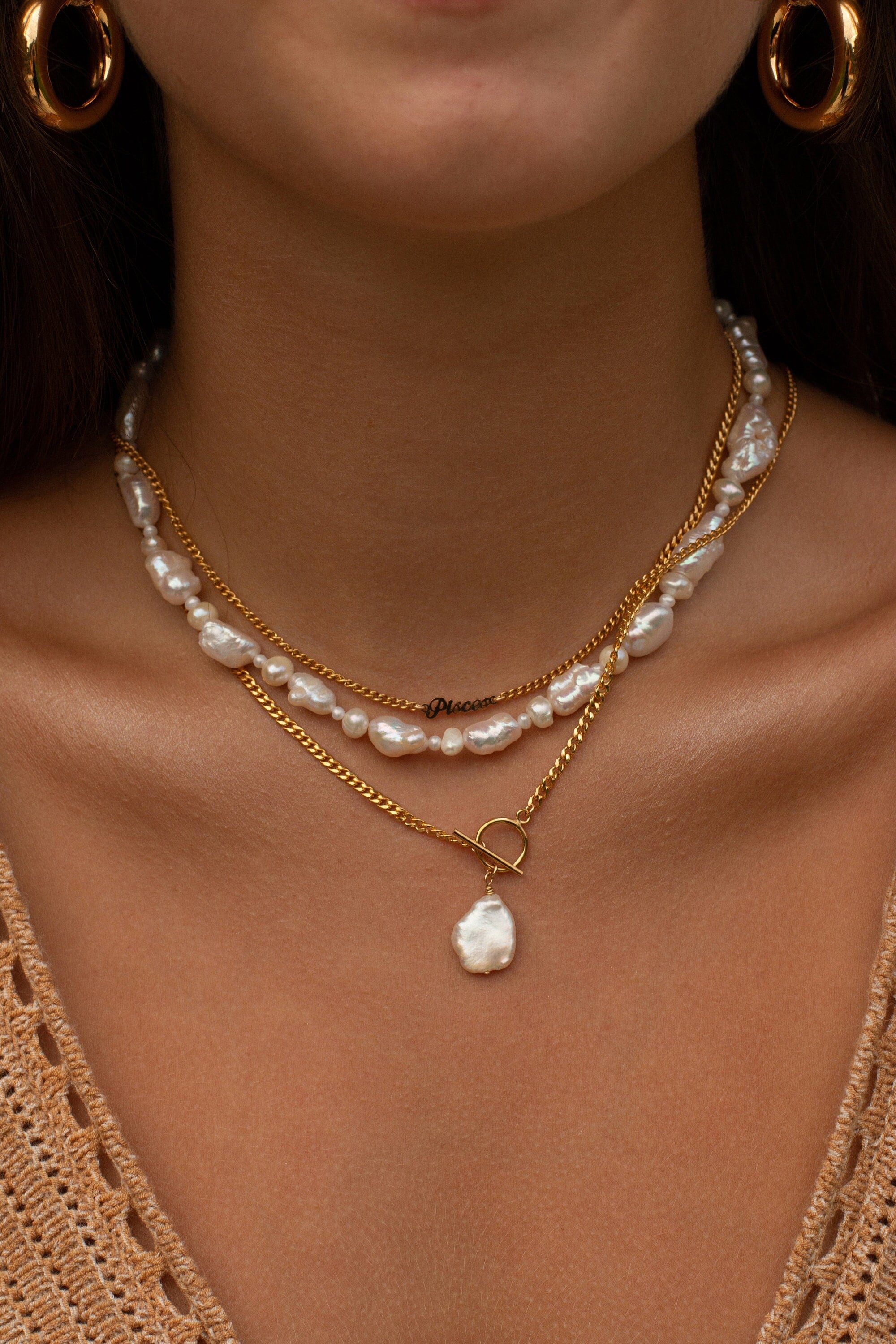 Pearl Toggle Necklace, Toggle Clasp Necklace With Pearl