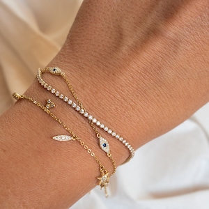 Auge Armband, zierliches Auge Armband, Sterling Silber Armband, Auge Schmuck, Schutz Armband, türkisch Auge