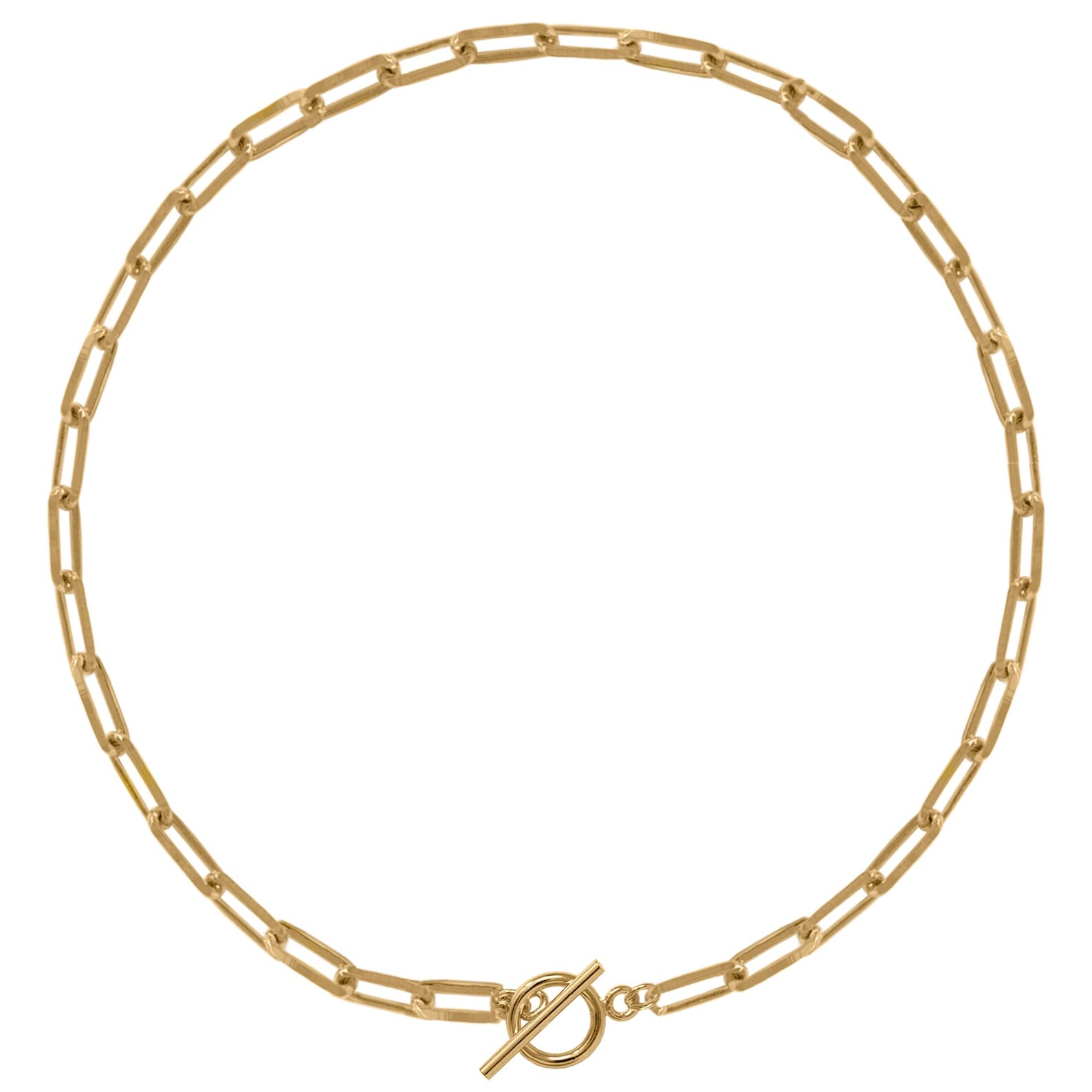 Gold Toggle Necklace Paperclip Toggle Necklace 14k Gold Etsy