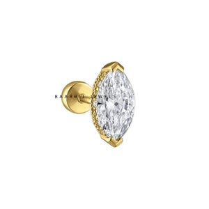 Custom order- Prong Set 14K Gold Marquis Lab Grown Diamond Stud Piercing stud for Hannah Nathali Monshouwer