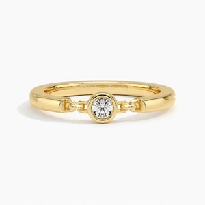 Kiara floating round diamond chain Ring for Women / Solid Gold Band /Ring For Everyday Wear/ Statement Ring