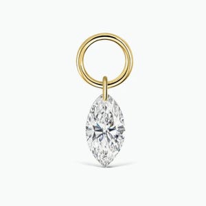 Singolo ciondolo galleggiante con diamante Marquise, pendente per piercing all'orecchio, catene e ciondolo, aggiunta per cerchio, Moissanite, diamante pregiato più recente