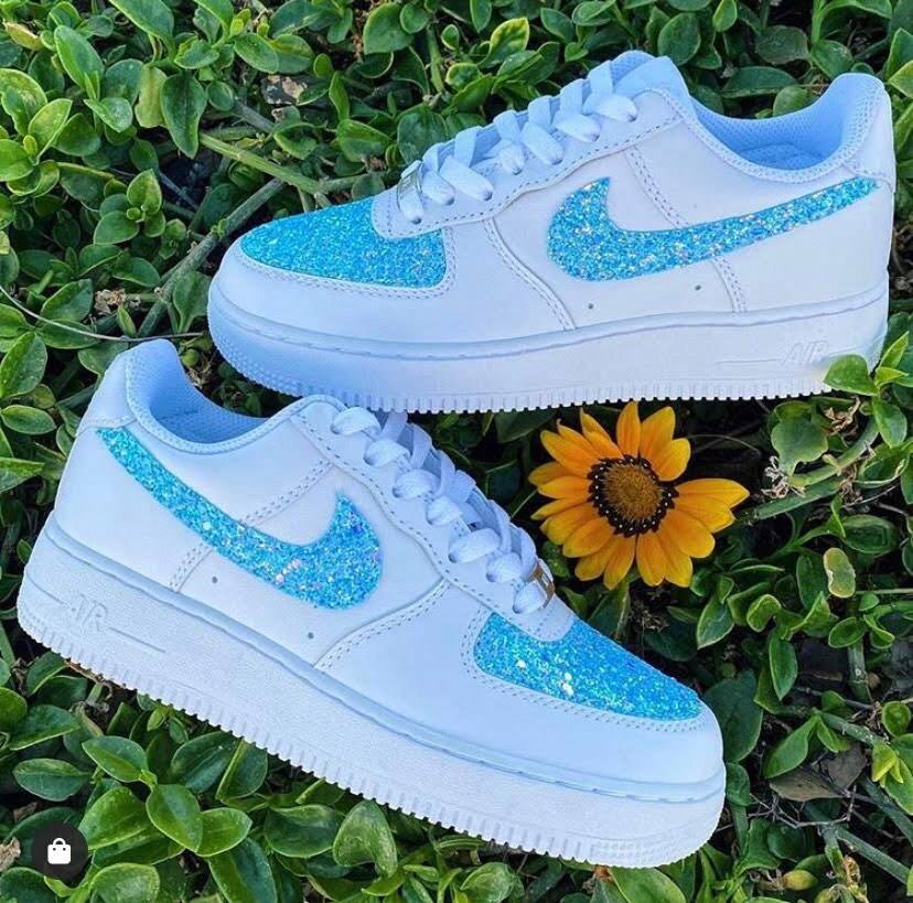 Glitter White Air Force 1: Custom Color Recreation of Drip | Etsy