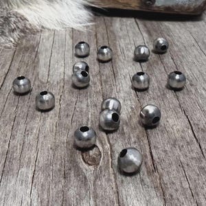 5mm Navajo Pearls ~ Handmade from German silver for jewelry making, beading, wirework