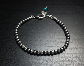 Handmade Sterling Silver Navajo Pearl Bracelet ~ All 4mm Pearls ~ Sweet & Petite!