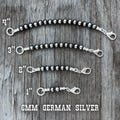 German Silver Navajo Style Pearl Necklace Extenders ~ 6mm Beads!