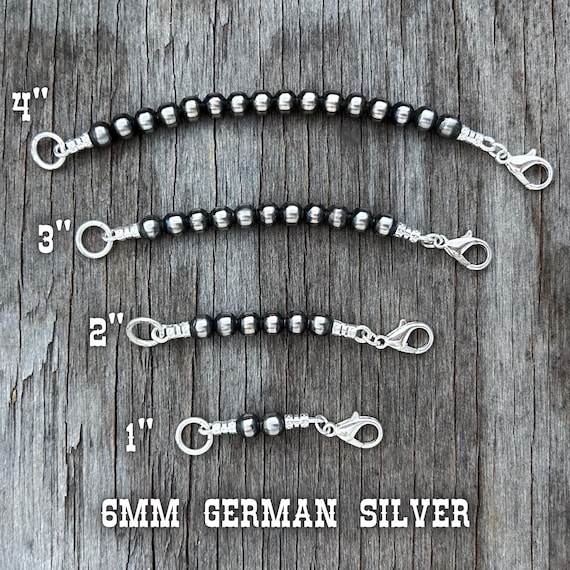 German Silver Navajo Pearl Jewelry Extender, Handmade Clasp