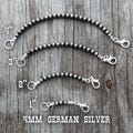 German Silver Navajo Style Pearl Necklace Extenders ~ 4mm Beads!