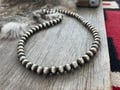 Navajo Pearl Handmade All 10mm Necklace ~ German Silver beads ~ Choose Length ~ Bold & Beautiful