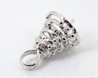 Colgante con conector de perla o piedra preciosa de plata de ley 925 #S650