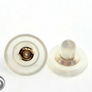 Solid 14K / 18K Yellow or White Gold Butterfly Ear-backs Embedded In Silicone