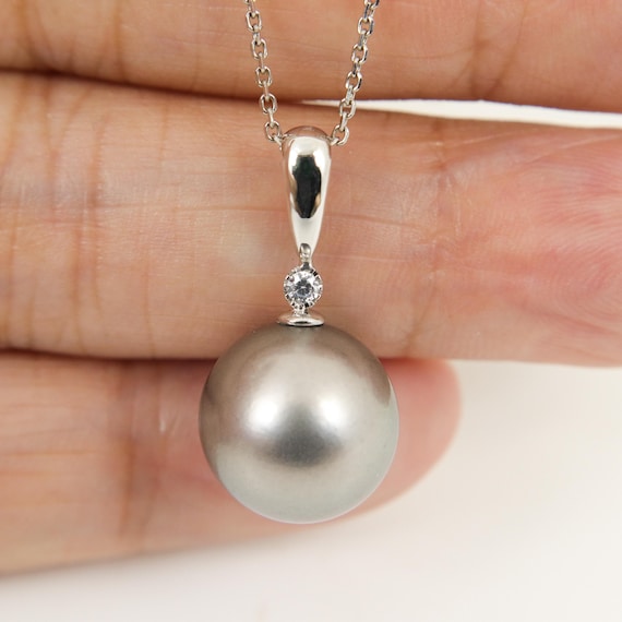 Tahiti様② Genuine Tahitian Pearl Pendant, 12.8mm South Sea Tahiti