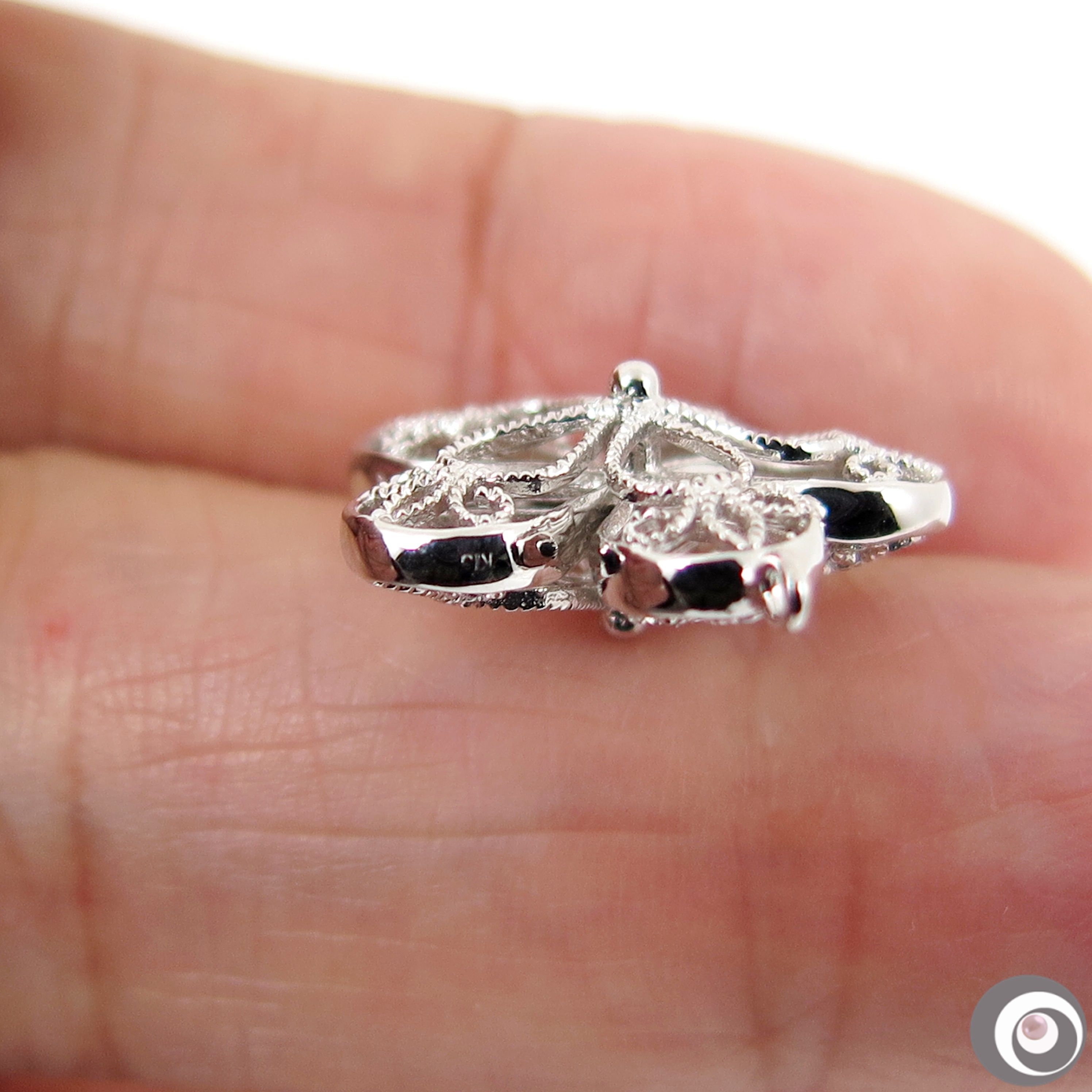 Interlocking Filigree Slider Solid 18K White Gold Filigree Interlocking Connector Link / - Etsy