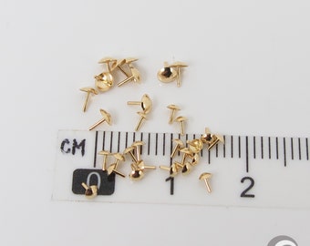 18K Solid Gold Bead Cap with peg for half drilled gemstone / pearl beads /2mm/3mm/ Light Weight Yellow Gold #G527