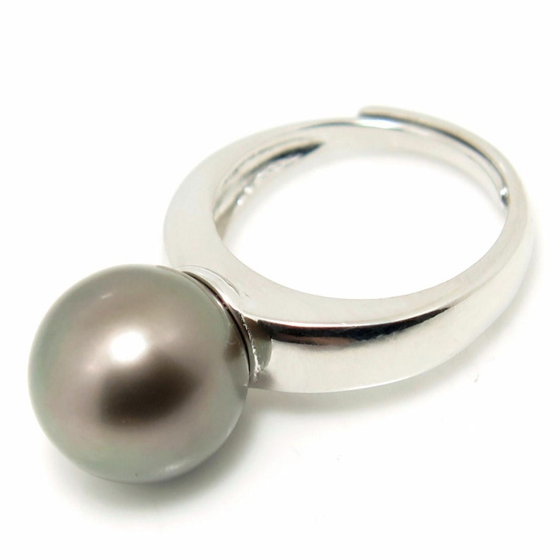 Sterling Silver Ring W Beautiful 12.0mm Genuine TAHITIAN South Sea PEARL #SR227