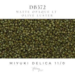 DB0372 Miyuki Delica Beads 11/0 Matte Opaque Lt Olive Luster AB – 8 grams - Japanese Seed Beads for Jewelry Making
