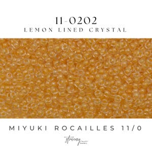 11-0202 Miyuki Seed Bead Round Rocailles 11/0 | Lemon Lined Crystal | 15g | Japanese Beads for Jewelry Making