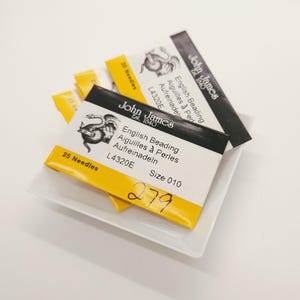 John James English ビーズ針 サイズ10 – 25本入り | L4320E デリカビーズ、シードビーズ、ルームワーク用細目ビーズ針