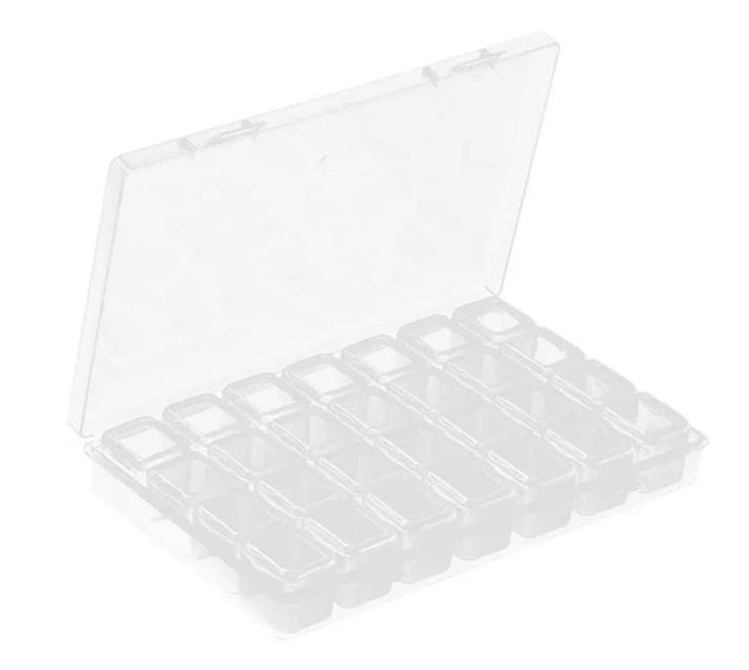 Bead Storage Box, 28-grid Clear Plastic Organizer With Removable Mini ...