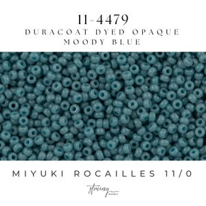 11-4479 Miyuki Seed Bead Round Rocailles 11/0 | Duracoat Opaque Light Cadet Blue | 15g | Japanese Beads for Jewelry Making