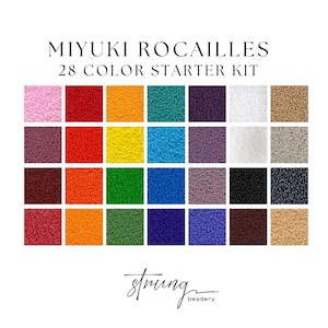 Miyuki Rocailles Seed Bead Starter Kit – 28 Opaque Colors | 8g Each | For Jewelry Making, Bead Weaving, Embroidery, Peyote Stitch, DIY Gift