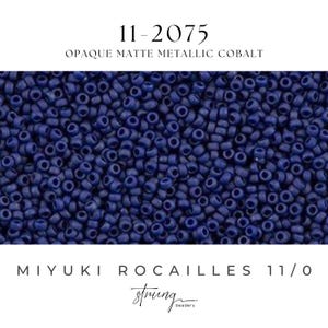 11-2075 | Miyuki Seed Bead Round Rocailles 11/0 | Opaque Matte Metallic Cobalt | 15g | Japanese Beads for Jewelry Making