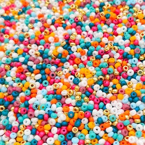 Vacay All Day Miyuki Rocailles Seed Bead Mix, 15g Premium Japanese Glass Beads for Jewelry Making & Crafts, Beachy Summer Vibe Colors