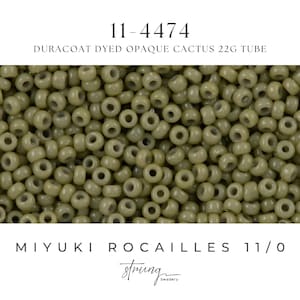 11-4474 Miyuki Seed Bead Round Rocailles 11/0 | Duracoat Opaque Cactus | 15g | Japanese Beads  Jewelry Making