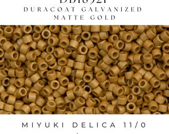 DB1832F Miyuki Delica Perlen 11 / 0 Duracoat Galvanized Matte Gold - 8 gramm - Japanische Rocailles für die Schmuckherstellung
