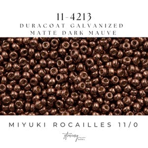 11-4213 Miyuki Seed Bead Round Rocailles 11/0 | Duracoat Galvanized Matte Dark Mauve | 15g | Japanese Beads for Jewelry Making