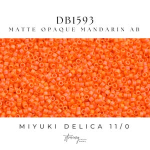 DB1593 Miyuki Delica Beads 11/0 Matte Opaque Mandarin AB  – 8 grams -  Jewelry Making, Bead Weaving, Embroidery, Peyote Stitch, Brick Stitch
