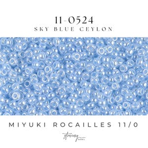 11-0524 Miyuki Seed Bead Round Rocailles 11/0 | Sky Blue Ceylon   | 15g | Japanese Beads for Jewelry Making