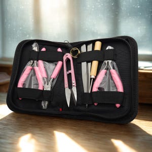 Jewelry Making Tools Kit 8pcs with Pliers, Wire Cutters, Needle Nose, Round Nose, Diagonal Pliers, Travel Case for DIY Jewelry Crafts