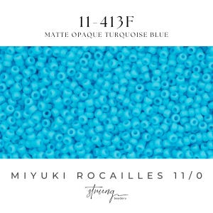 11-0413F Miyuki Seed Bead Round Rocailles 11/0 | Matte Opaque Turquoise Blue | 15g | Japanese Beads  Jewelry Making