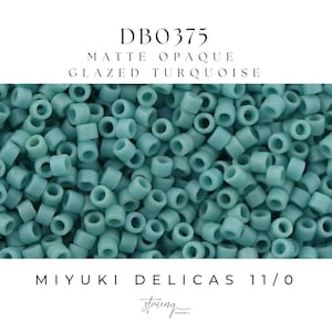 DB0375 Miyuki Delica Beads 11/0 Matte Opaque Glazed Turquoise,8 grams, Jewelry Making, Bead Weaving, Embroidery, Peyote Stitch, Brick Stitch