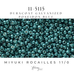 11-5115 Miyuki Seed Bead Round Rocailles 11/0 | Duracoat Galvanized Poseidon Blue | 15g | Japanese Beads for Jewelry Making