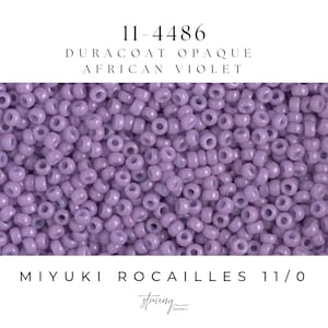 11-4486 Miyuki Seed Bead Round Rocailles 11/0 | Duracoat Dyed Opaque African Violet | 15g | Japanese Beads  Jewelry Making