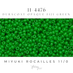 11-4476 Miyuki Seed Bead Round Rocailles 11/0 | Duracoat Opaque Fiji Green | 15g | Japanese Beads for Jewelry Making